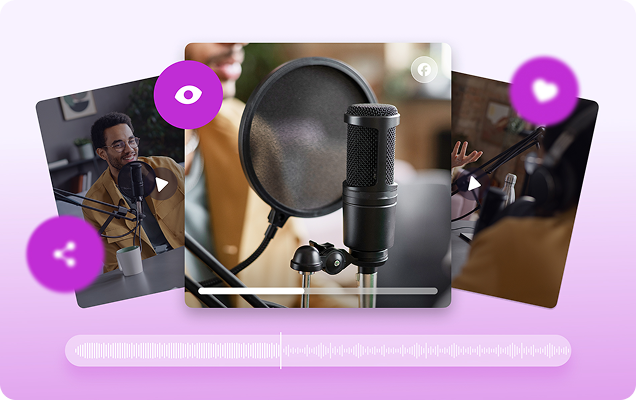 Social video content creation with microphone and video clips